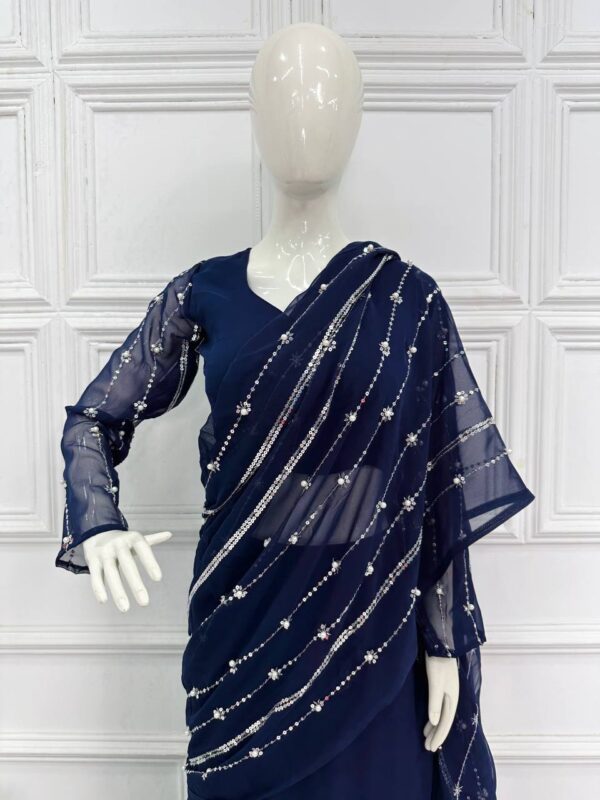 💃✨ GlamFlair Embroidered Lehenga-Saree with Attached Dupatta & Heavy Flair 🌟