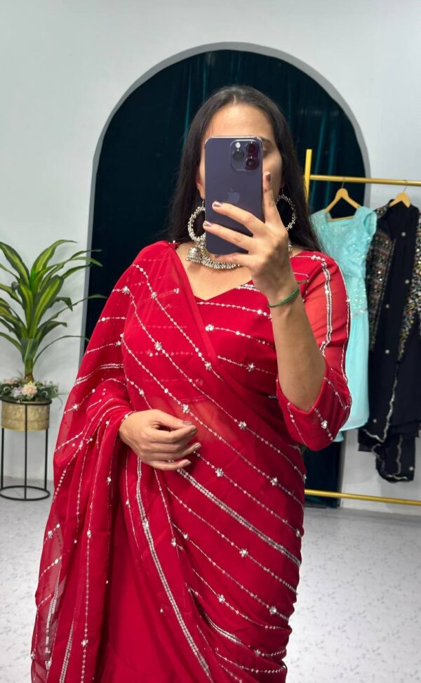 💃✨ GlamFlair Embroidered Lehenga-Saree with Attached Dupatta & Heavy Flair 🌟