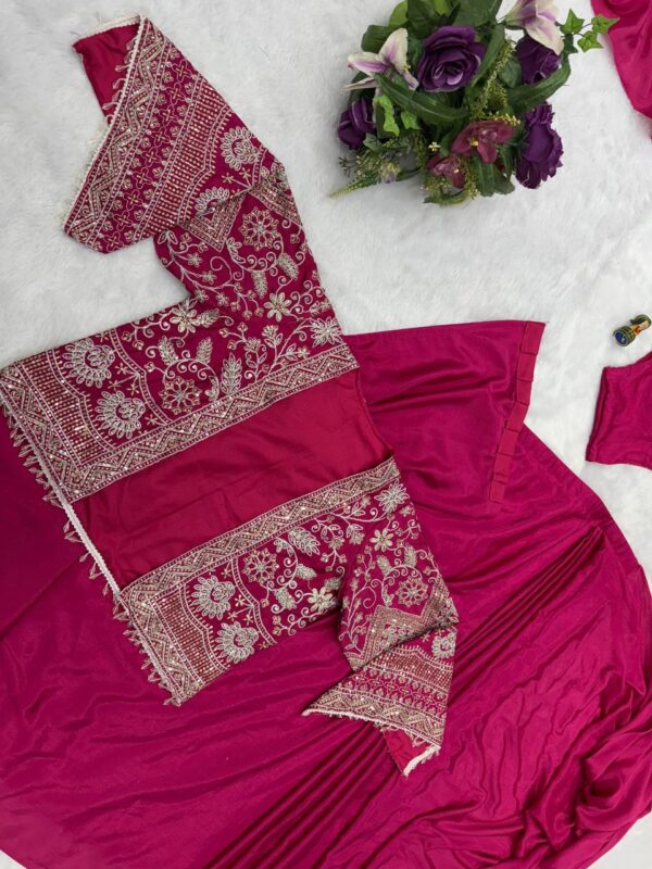 🥻✨ GLAM ELEGANCE Indo-Western Drape Saree with Embroidered Koti & Inner Blouse ✨🥻