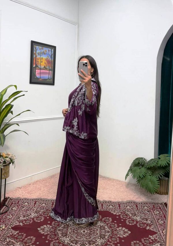 ✨ Royal Radiance Indo-Western Drape Saree Set ✨