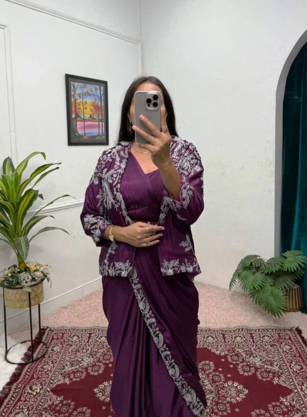 ✨ Royal Radiance Indo-Western Drape Saree Set ✨
