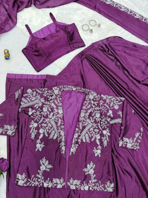 ✨ Royal Radiance Indo-Western Drape Saree Set ✨
