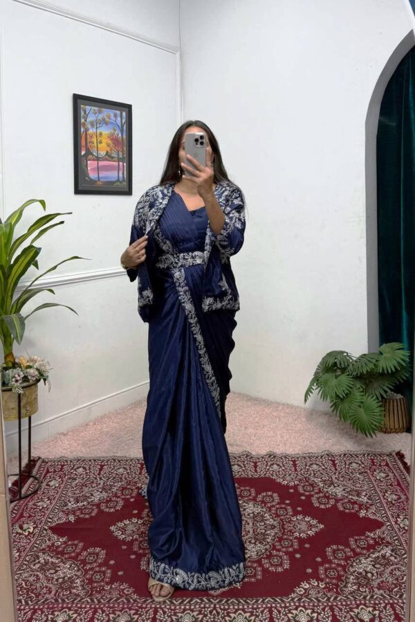 ✨ Royal Radiance Indo-Western Drape Saree Set ✨