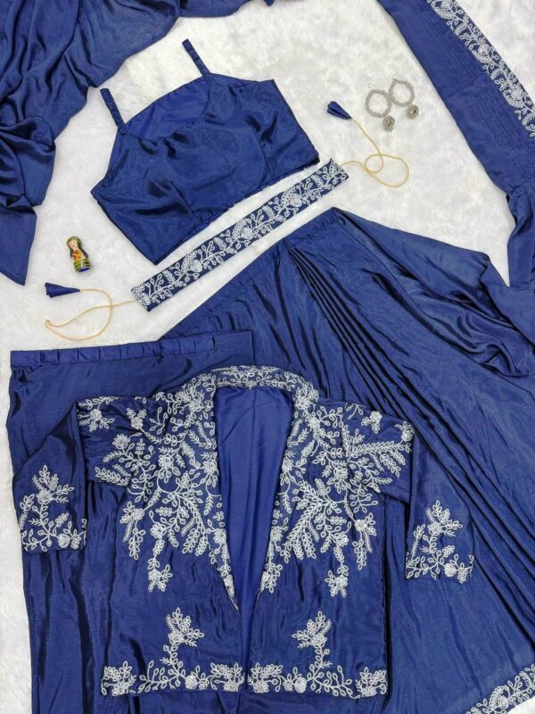 ✨ Royal Radiance Indo-Western Drape Saree Set ✨