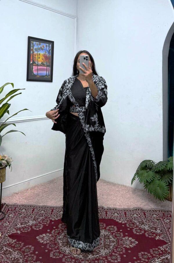 ✨ Royal Radiance Indo-Western Drape Saree Set ✨