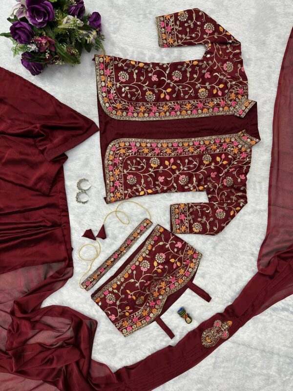 ✨ Zip & Slay! Indo-Western Drape Saree Set with Embroidered Jacket & Belt (6 Stunning Colors) 💃