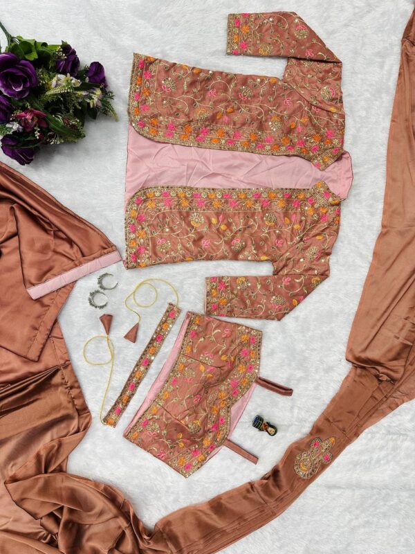 ✨ Zip & Slay! Indo-Western Drape Saree Set with Embroidered Jacket & Belt (6 Stunning Colors) 💃